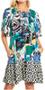Vestido bohemio de verano informal con estampado floral de manga corta para cóctel de Sakkas Eliza para mujer