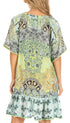Vestido bohemio de verano informal con estampado floral de manga corta para cóctel de Sakkas Eliza para mujer
