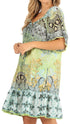 Vestido bohemio de verano informal con estampado floral de manga corta para cóctel de Sakkas Eliza para mujer