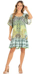 Vestido bohemio de verano informal con estampado floral de manga corta para cóctel de Sakkas Eliza para mujer