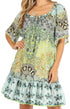 Vestido bohemio de verano informal con estampado floral de manga corta para cóctel de Sakkas Eliza para mujer