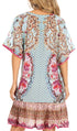 Vestido bohemio de verano informal con estampado floral de manga corta para cóctel de Sakkas Eliza para mujer