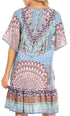 Vestido bohemio de verano informal con estampado floral de manga corta para cóctel de Sakkas Eliza para mujer