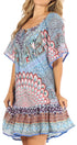 Vestido bohemio de verano informal con estampado floral de manga corta para cóctel de Sakkas Eliza para mujer