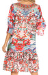 Sakkas Dona Women's Casual Swing 3/4 Sleeve Floral Print Boho Cocktail Midi Dress