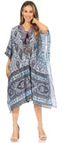 Sakkas Kristy Long Tall Lightweight Caftan Dress / Cover Up With V-Neck Jewels