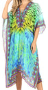 Sakkas Kristy Long Tall Lightweight Caftan Dress / Cover Up With V-Neck Jewels