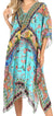 Sakkas Kristy Long Tall Lightweight Caftan Dress / Cover Up With V-Neck Jewels