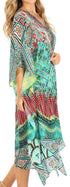 Sakkas Kristy Long Tall Lightweight Caftan Dress / Cover Up With V-Neck Jewels