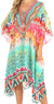 Sakkas Kristy Long Tall Lightweight Caftan Dress / Cover Up With V-Neck Jewels