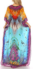 Vestido caftán largo con escote en V y diseño fluido Anahi de Sakkas con diamantes de imitación