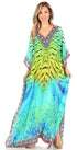 Vestido caftán largo con escote en V y diseño fluido Anahi de Sakkas con diamantes de imitación