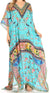 Vestido caftán largo con escote en V y diseño fluido Anahi de Sakkas con diamantes de imitación
