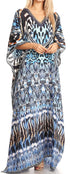 Vestido caftán largo con escote en V y diseño fluido Anahi de Sakkas con diamantes de imitación