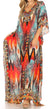 Vestido caftán largo con escote en V y diseño fluido Anahi de Sakkas con diamantes de imitación