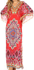 Vestido caftán largo con escote en V y diseño fluido Anahi de Sakkas con diamantes de imitación