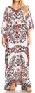 Vestido caftán largo con escote en V y diseño fluido Anahi de Sakkas con diamantes de imitación