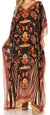 Vestido caftán largo con escote en V y diseño fluido Anahi de Sakkas con diamantes de imitación