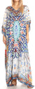 Vestido caftán largo con escote en V y diseño fluido Anahi de Sakkas con diamantes de imitación