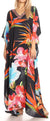 Vestido caftán largo con escote en V y diseño fluido Anahi de Sakkas con diamantes de imitación