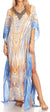 Vestido caftán largo con escote en V y diseño fluido Anahi de Sakkas con diamantes de imitación