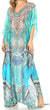 Vestido caftán largo con escote en V y diseño fluido Anahi de Sakkas con diamantes de imitación