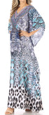 Vestido caftán largo con escote en V y diseño fluido Anahi de Sakkas con diamantes de imitación