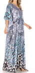 Vestido caftán largo con escote en V y diseño fluido Anahi de Sakkas con diamantes de imitación