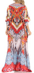 Vestido caftán largo con escote en V y diseño fluido Anahi de Sakkas con diamantes de imitación