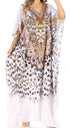 Vestido caftán largo con escote en V y diseño fluido Anahi de Sakkas con diamantes de imitación