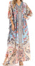 Vestido caftán largo con escote en V y diseño fluido Anahi de Sakkas con diamantes de imitación