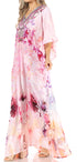 Vestido caftán largo con escote en V y diseño fluido Anahi de Sakkas con diamantes de imitación