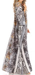 Vestido caftán largo con escote en V y diseño fluido Anahi de Sakkas con diamantes de imitación