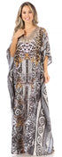 Vestido caftán largo con escote en V y diseño fluido Anahi de Sakkas con diamantes de imitación
