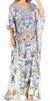 Vestido caftán largo con escote en V y diseño fluido Anahi de Sakkas con diamantes de imitación