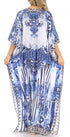 Vestido caftán largo con escote en V y diseño fluido Anahi de Sakkas con diamantes de imitación