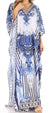 Vestido caftán largo con escote en V y diseño fluido Anahi de Sakkas con diamantes de imitación