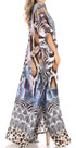 Vestido caftán largo con escote en V y diseño fluido Anahi de Sakkas con diamantes de imitación