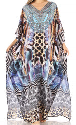 Vestido caftán largo con escote en V y diseño fluido Anahi de Sakkas con diamantes de imitación