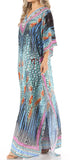 Vestido caftán largo con escote en V y diseño fluido Anahi de Sakkas con diamantes de imitación