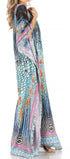 Vestido caftán largo con escote en V y diseño fluido Anahi de Sakkas con diamantes de imitación