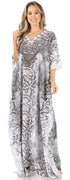 Vestido caftán largo con escote en V y diseño fluido Anahi de Sakkas con diamantes de imitación