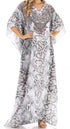 Vestido caftán largo con escote en V y diseño fluido Anahi de Sakkas con diamantes de imitación