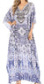 Vestido caftán largo con escote en V y diseño fluido Anahi de Sakkas con diamantes de imitación