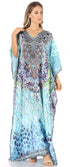 Vestido caftán largo con escote en V y diseño fluido Anahi de Sakkas con diamantes de imitación