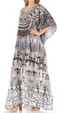 Vestido caftán largo con escote en V y diseño fluido Anahi de Sakkas con diamantes de imitación
