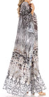 Vestido caftán largo con escote en V y diseño fluido Anahi de Sakkas con diamantes de imitación