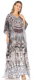 Vestido caftán largo con escote en V y diseño fluido Anahi de Sakkas con diamantes de imitación