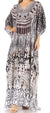 Vestido caftán largo con escote en V y diseño fluido Anahi de Sakkas con diamantes de imitación