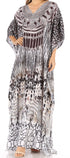 Vestido caftán largo con escote en V y diseño fluido Anahi de Sakkas con diamantes de imitación